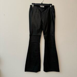 NWOT Free People Faux Leather Bell Bottoms Size 26